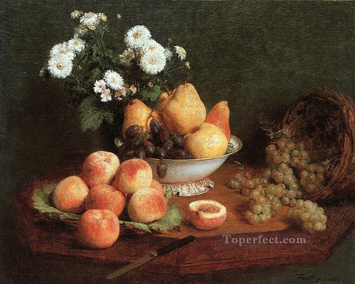 Flores, frutas sobre una mesa, 1865 Henri Fantin Latour Pintura al óleo